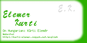elemer kurti business card
